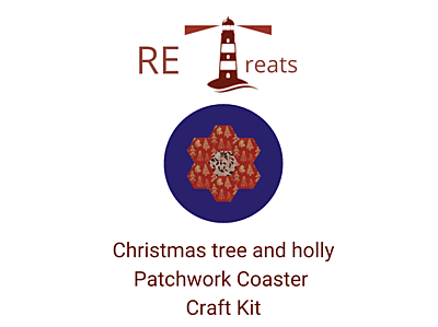 RE Treats Christmas Tree and Holly Patchwork Coaster Craft Kit