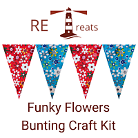 RE Treats Funky Flowers Bunting Kit (Red and Blue) RE Treats Funky Flowers Bunting Kit (Red and Blue)