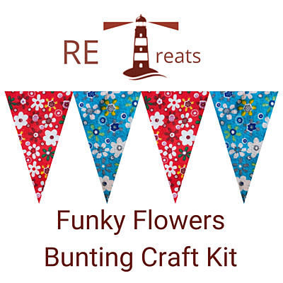 RE Treats Funky Flowers Bunting Kit (Red and Blue)