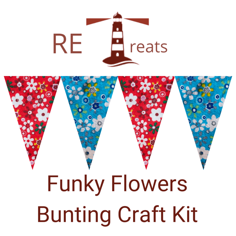 RE Treats Funky Flowers Bunting Kit (Red and Blue) RE Treats Funky Flowers Bunting Kit (Red and Blue)