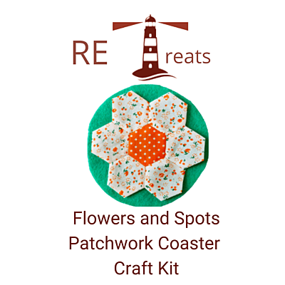 RE Treats Orange Flowers and Spots Patchwork Coaster Craft Kit